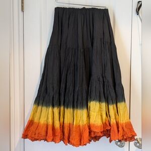 25 Yard Myst of India Dip-dye Skirt - Black/Yellow/Orange